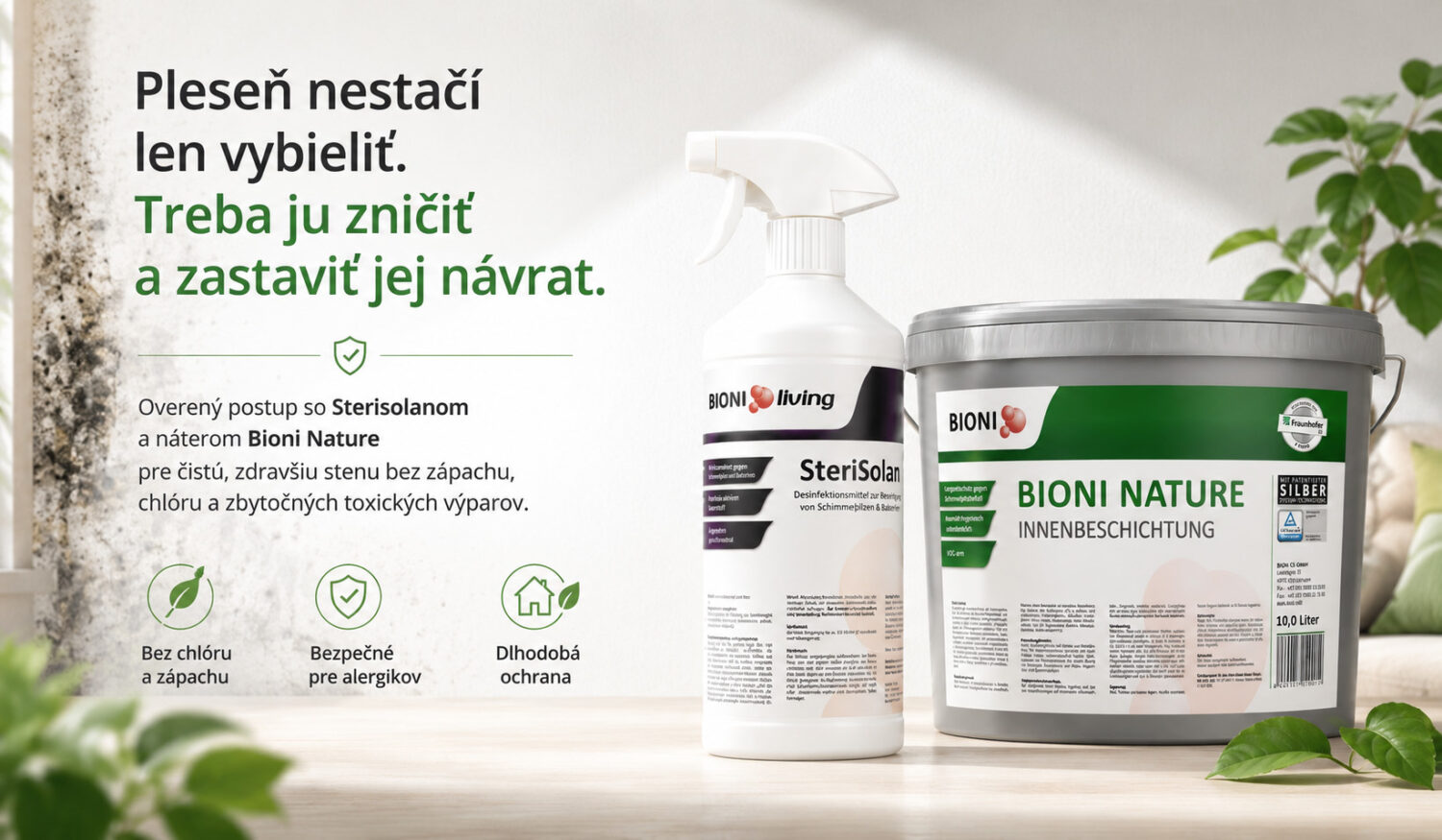 2f9794a3-12c3-44db-8a48-b25d5fe6f148 Farba proti plesni BIONI Set - Sterisolan+Farba Bioni Nature 10Kg